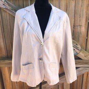 Paris Blues Outdoors Tan Cotton Two Button Blazer Style Jacket Size 1X